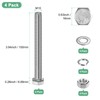M METERXITY 4-Pack Hex Head Screw Bolt with Nuts Flat
