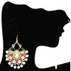 Moonstruck Traditional Indian Chandbali Kundan Hoop Earrings With Pearls for