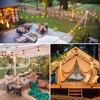 Larkvue 48FT Outdoor String Lights with Remote, Dimmable Patio Lights