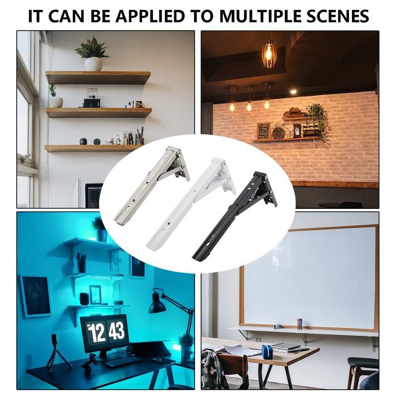 2PCS Folding Shelf Brackets, TTZEZE Heavy Duty Sturdy Metal Collapsible