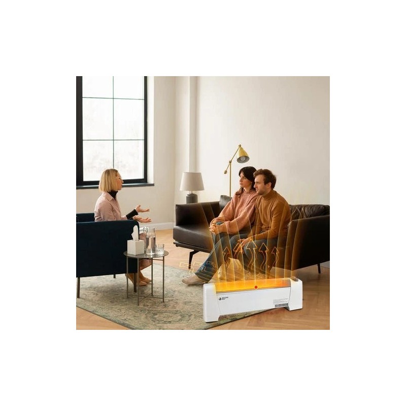 Beyond Breeze 6" 1500W White Baseboard Electric Wire Space Heater