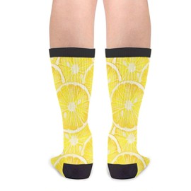 Yellow Lemon Unisex Novelty Socks, Funny Funky Crazy Cool Crew Dress Socks