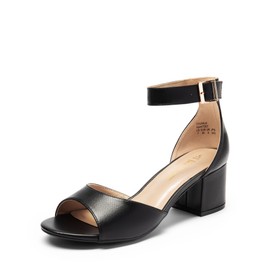 DREAM PAIRS Womens Chunkle Low Heel Pump Ankle Strap Dress Sandal,Size 7,Black,CHUNKLE