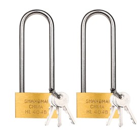MFUOE 2 Pieces Padlock with Keys Lengthened Padlock Heavy Duty Padlock with Key 40mm with Keys Security Padlock Key for Gym Locker Cabinets Garden Gate