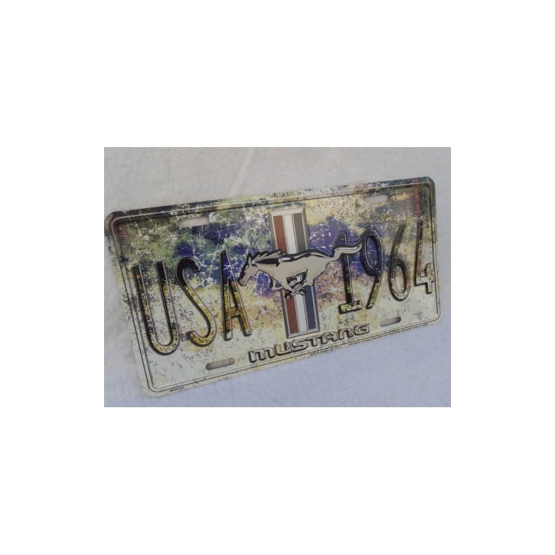 Ford Mustang USA Since 1964 License Plate TAG Pony Emblem