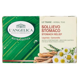 L'Angelica, Tisana Sollievo dello Stomaco, Dall'Azione Lenitiva e Calmante Contro i Bruciori Gastrici, Vegan - Confezione da 18 Filtri