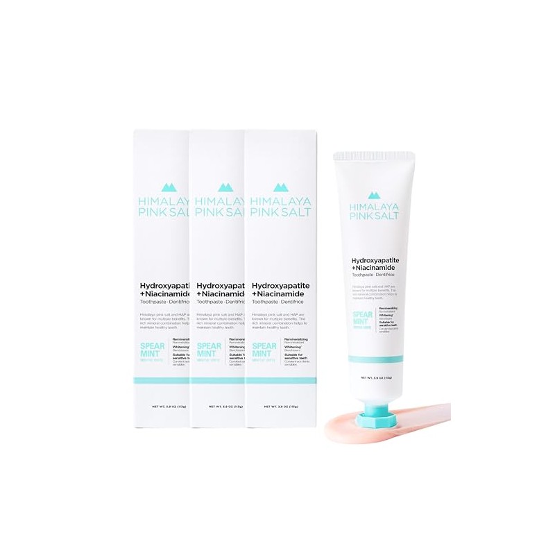 Himalaya Pinksalt Hydroxyapatite Toothpaste with Niacinamide - Spearmint Flavor