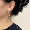 Cybche Swirl Wire Earrings Gold Curved Wire Swirl Earrings Long