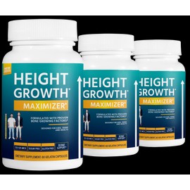 Height Growth Maximizer 3 Pack Height Growth Maximizer, increase bone growth-60 Capsules x3