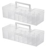 BSTKEY 2 Pack Plastic Trading Card Box with 7 Compartments,