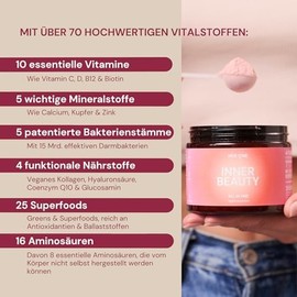 HER ONE Her One Inner Beauty All in One 210g - Fruity Powder - Feminine Vitality* - Vegan - 100% Natural - with Biotin & Zinc - Naturally Produced