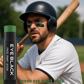Green Eye Black Sticks for Sports,Anti-Glare Under Eye Black Sports Grease Stick for Baseball Softball Soccer Lacrosse Hockey Athletes Sports Training