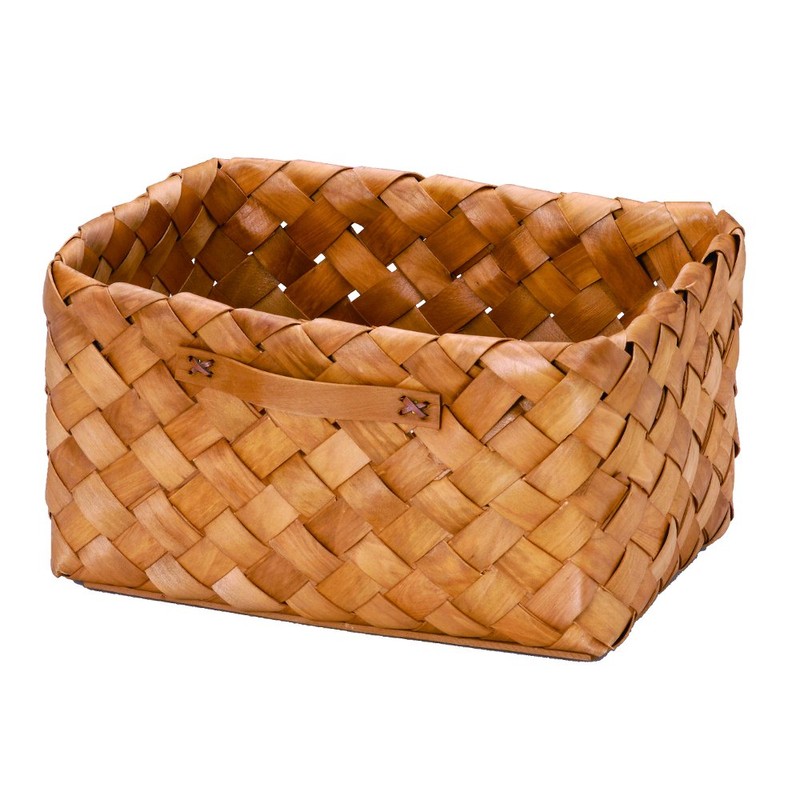 Wood Chip Basket Box Shape 36cm 88-58