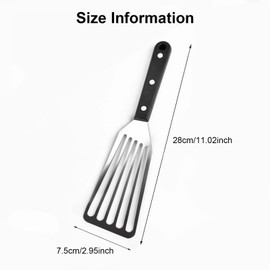Fish Slice Spatula - ShiningUU Professional Stainless Steel Fish Turner with Slotted Head & Anti-Slip Handle for Pancakes, BBQ, Non-Stick Pans | Premium Kitchen Utensils for Cooking