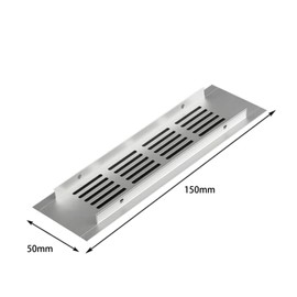 Leliafleury 2Pcs Ventilation Grille Covers Aluminum Alloy Vent Cover Air Vent Grille Cover for Kitchen Cabinet Wardrobe (50x150mm)