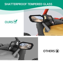 KAKABAS Front Door Rear View Side Mirrors Compatible with Can-Am Maverick X3 / X3 MAX 2017-2021, Pair of Fully Foldable Ajustable HD Side Mirrors,Replace OEM #715004236