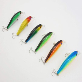 ANCLLO 6Pcs Fishing Lures Fishing Pencil Lure Slow Sinking Hard Bait PencilLifelike Bass Fishing Lure for Saltwater and Freshwater