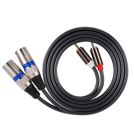 Ymiko Dual RCA a XLR Cable de Adaptador de Audio Macho Cable de conexión Cable de PVC de Doble Fila, 1.5M