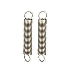 sourcing map Pack of 2 tension spring wire diameter 0.02 inches, AD 0.2 inches, free length 1.18 inches, stainless steel small double hook tension spring
