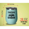 Chess Teal Wine Tumbler 12oz - game of chess -