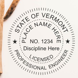Vermont Engineer Stamp Self-Inking Professional Engineering PE Stamp for Vermont Engineers, Size 1-5/8. Ideal for Vermont Professional Engineers Seeking, and Efficient Stamping Solutions