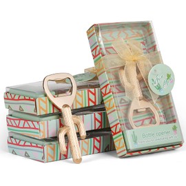 Pack of 24 Mexican Theme Baby Shower Bottle Opener Favor for Guests，Cactus Bottle Openers for Wedding,Baby Shower,Bridal Shower or Mexican Party/Decorations/Gifts/Favors/Souvenirs (24, Gold Cactus)