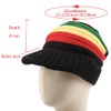 ZffXH Rasta Hat, Men's Rainbow Wool Knit Reggae Jamaican Beanie