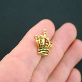 Unbranded 6 Crown Charms Antique Gold Tone - GC230