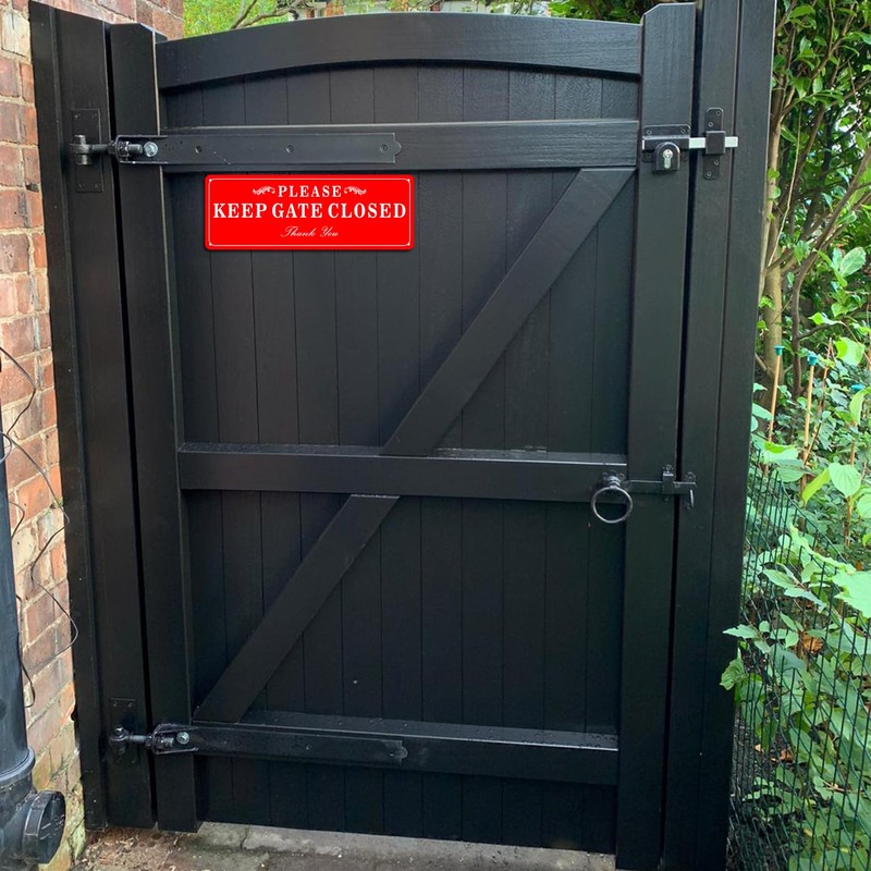 CDXHOME 2 Pack Please Keep the Gate Closed Matal Sign