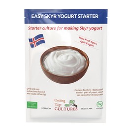 Easy Skyr Yogurt Starter by Cutting Edge Cultures Creamy, Healthy, Homemade Yogurt in Just 24 Hours No Yogurt Maker Neccessary Heirloom Traditional Non GMO No Additives Or Preservatives Keto & Low Carb Friendly Super Gut Promoting 2 Packets for 1 Quart Each (Skyr Starter)