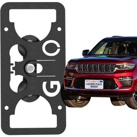 No Drill Front License Plate Bracket Holder Compatible with Jeep Grand Cherokee L 2021-2025, Rust-Proof License Plate Mount Adapter, Bumper Grille Car Tag Frame with Anti-Theft Screws Accessories