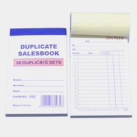 July's Best 10 Pack Sales Order Forms 3.5" x 5.5" Carbonless Duplicate Receipt Book