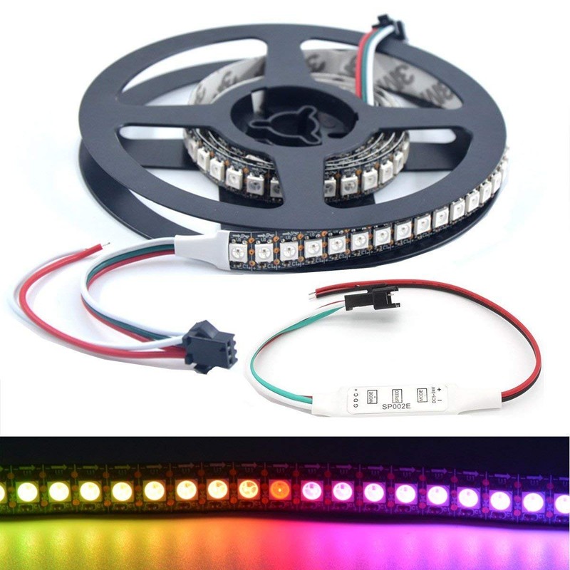 WESIRI WS2812B LED Strip Lights 3.2ft 1M WS2812B 144LEDs Programmable