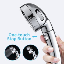 EAARSUO High Pressure Handheld Shower Head, RV Handheld Shower Head with Hose and On Off Switch, Detachable Shower Head with Adjustable Holder (Chrome)