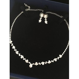 Strass Glitzer Brautschmuck Collier Armband Silber Rosegold Gold Ohrringe Schmuckset Jugendweihe Ball Abiball Kommunion