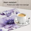 Floral Purple Placemats Set of 4 Heat Resistant Place Mats