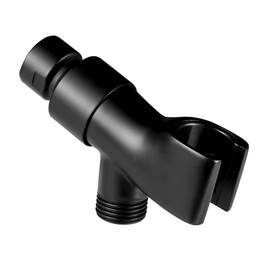 All Metal Shower Head Holder Bracket, Solid Brass Shower Arm Holder for Handheld Shower Head, Adjustable Shower Arm Mount with Brass Swivel Ball, Matte Black