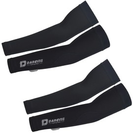 Darevie Arm Cover, Summer Arm Cover, Men's, Solid, Cool Feel, UPF 50+, UV Protection, Sunscreen, Sweat Absorbent, Quick Drying, Anti-Slip, Thin, Breathable Mesh, Volleyball, Moped, Commuting, Cycling,