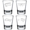 MIP Set of 4 Shot Glasses 1.75oz Shot Glass Aviation