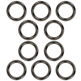 saizone Pack of 10 25 mm Round Carabiner, Carabiner Ring, Zinc Alloy Snap Ring for Keys Organisation and DIY Crafts, Black