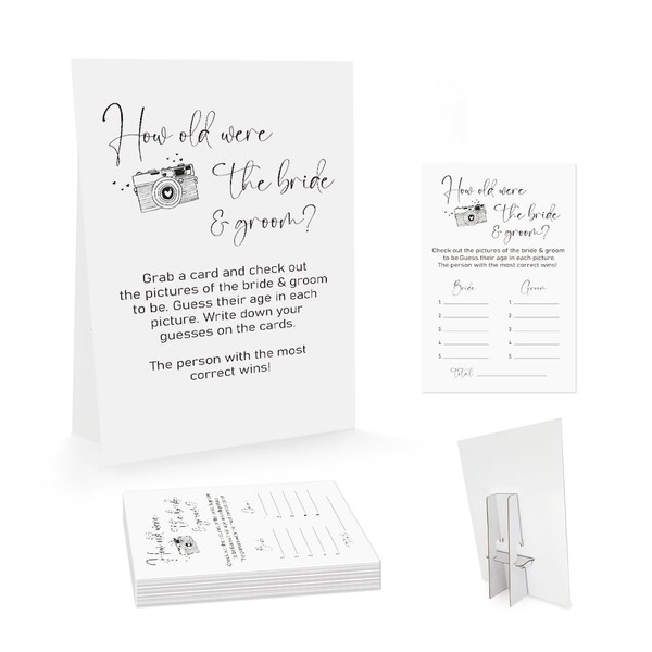 UHADRE Minimalist How Old were The Bride and Groom Game,