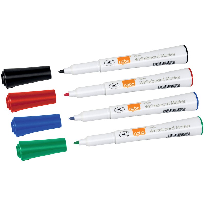 Nobo TS-140020 Glide Drywipe Marker, Pack of 4