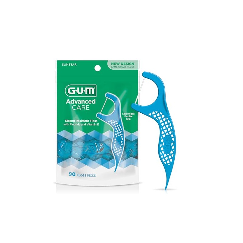 GUM - Flossers con Mango Ergonmico Cubiertos con Vitamina E