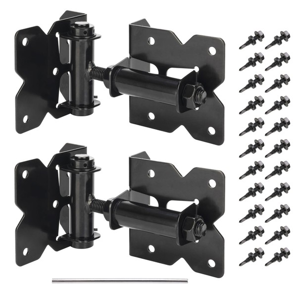 Self Closing Gate Hinges, Heavy Duty Hardware for Outdoor Vinyl/Woodn