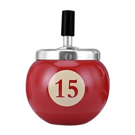 LdawyDE Rotating Ashtray, Diameter 12 cm, Theme Billiard Stainless Steel Ashtray for Outdoor Wind Ashtray with Lid