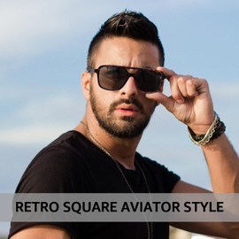 SIPHEW Aviator Light Tinted Driving Sunglasses for Women Men, Retro Anti Glare Polarized UV400 Protection Shades