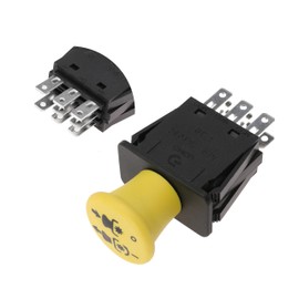 Clutch PTO Switch 8 Terminals for Exmark Next Lazer Z for Toro Z Master G3 Serial Compatible with 116-0124, 1160124, 430-210, K3011-62301, K301162301, 109-7666, 109-7673, 103-2453, 5 AMP, Yellow Knob