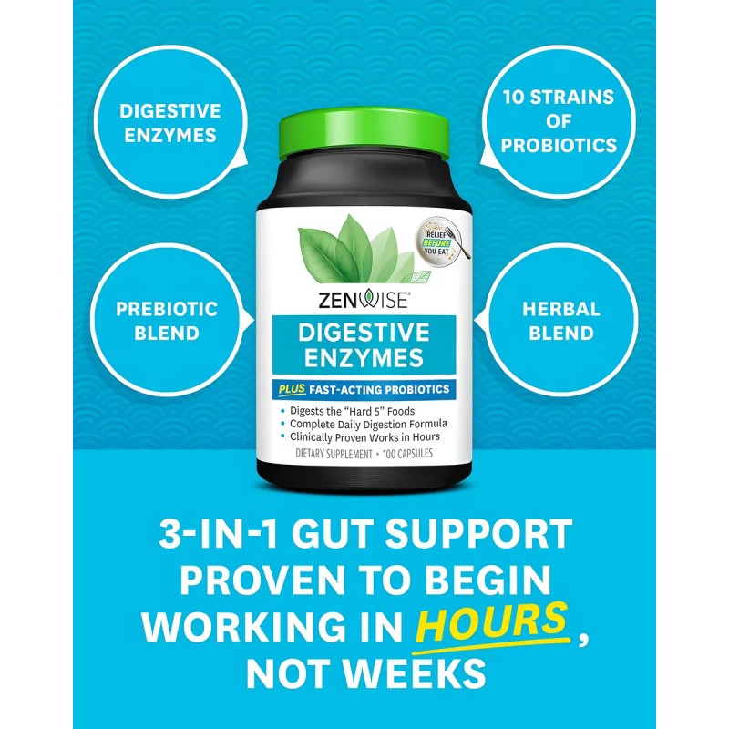 Zenwise Probióticos Y Prebióticos Digestivos 100 Caps Sabor Sin Sabor