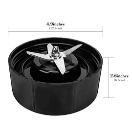 Linkidea Cross Blade Blender Replacement, Blender Parts Accessories Compatible with NutriBullet Model Rx 1700W N17-1001(Black)