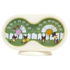 EMPEX Bear's School Temperature and Hygrometer (Oval Dual Type), 3.7 x 5.9 x 1.4 inches (94 x 150 x 35 mm)